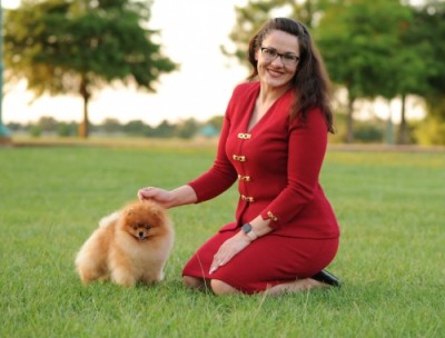 Cobain and handler Aly Bell. Photo by Dempsey Photography.
